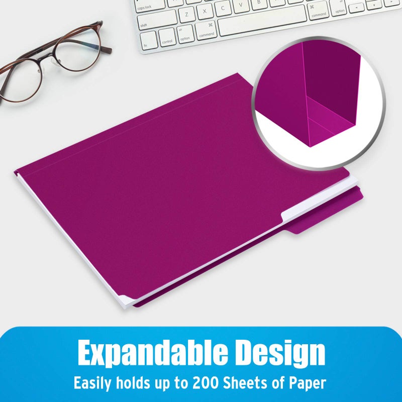 Sooez 6 Pack Plastic File Folders Colored with Sticky Labels, Heavy Duty Plastic Colored File Folders Letter Size with Erasable 1/3-Cut Tab, Stronger Than Manila File Folder, Perfect for Organization - Image 5